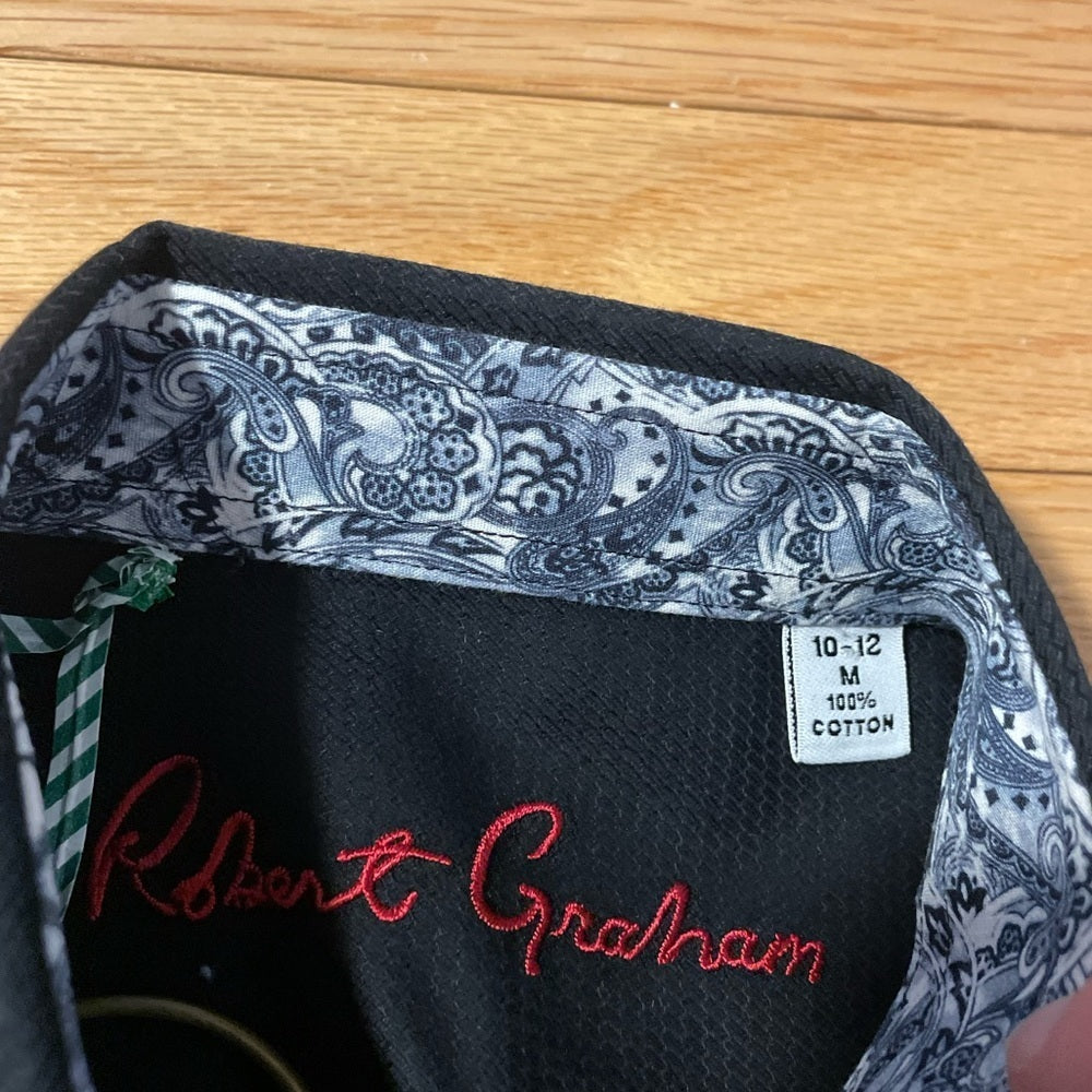 Robert Graham Black Button Down Top Size Medium