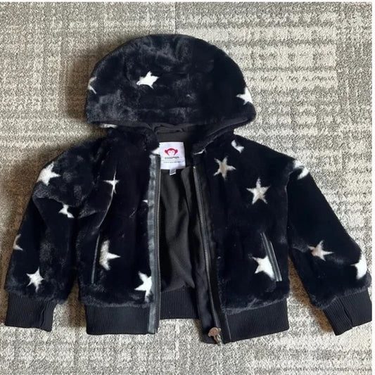 Girls Appaman Luna Fleece Star Hooded Jacket Size 4T