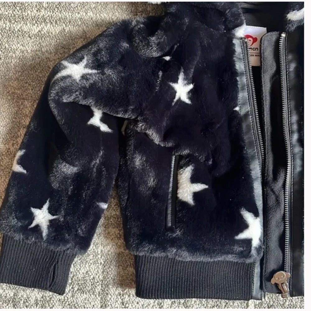 Girls Appaman Luna Fleece Star Hooded Jacket Size 4T