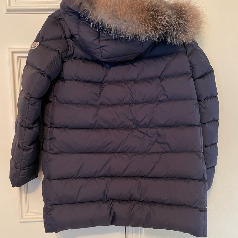 Moncler Boys Navy Down Jacket With Hood Size 12