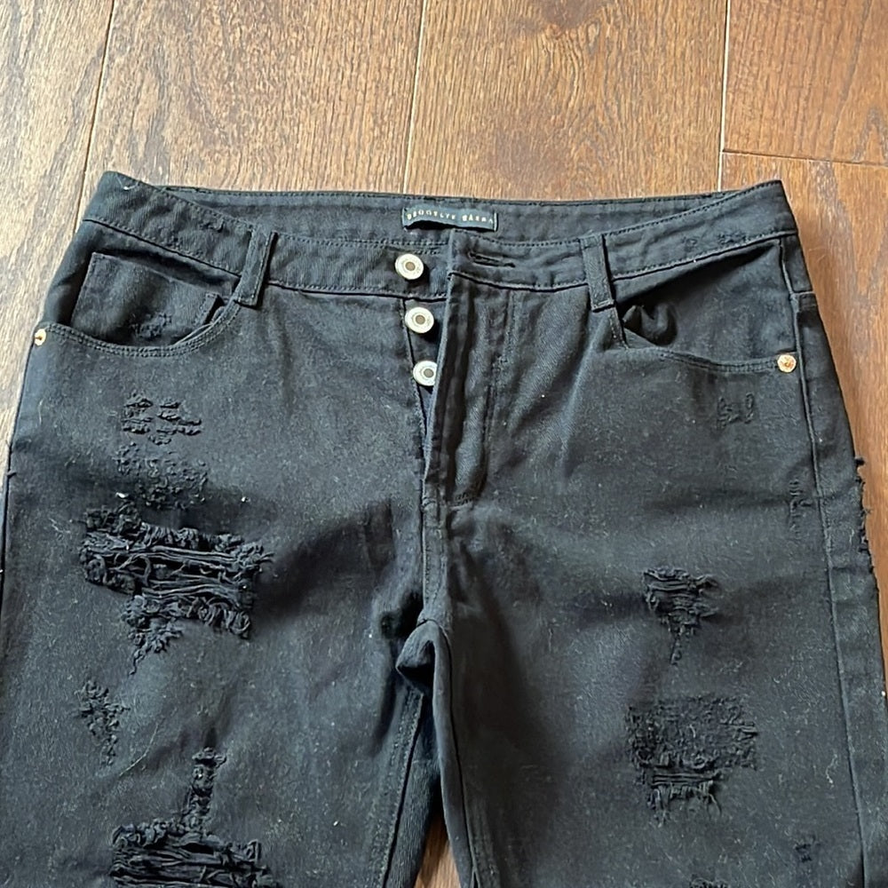 Brooklyn Karma Black Jeans with Rips Size Medium (8/10)