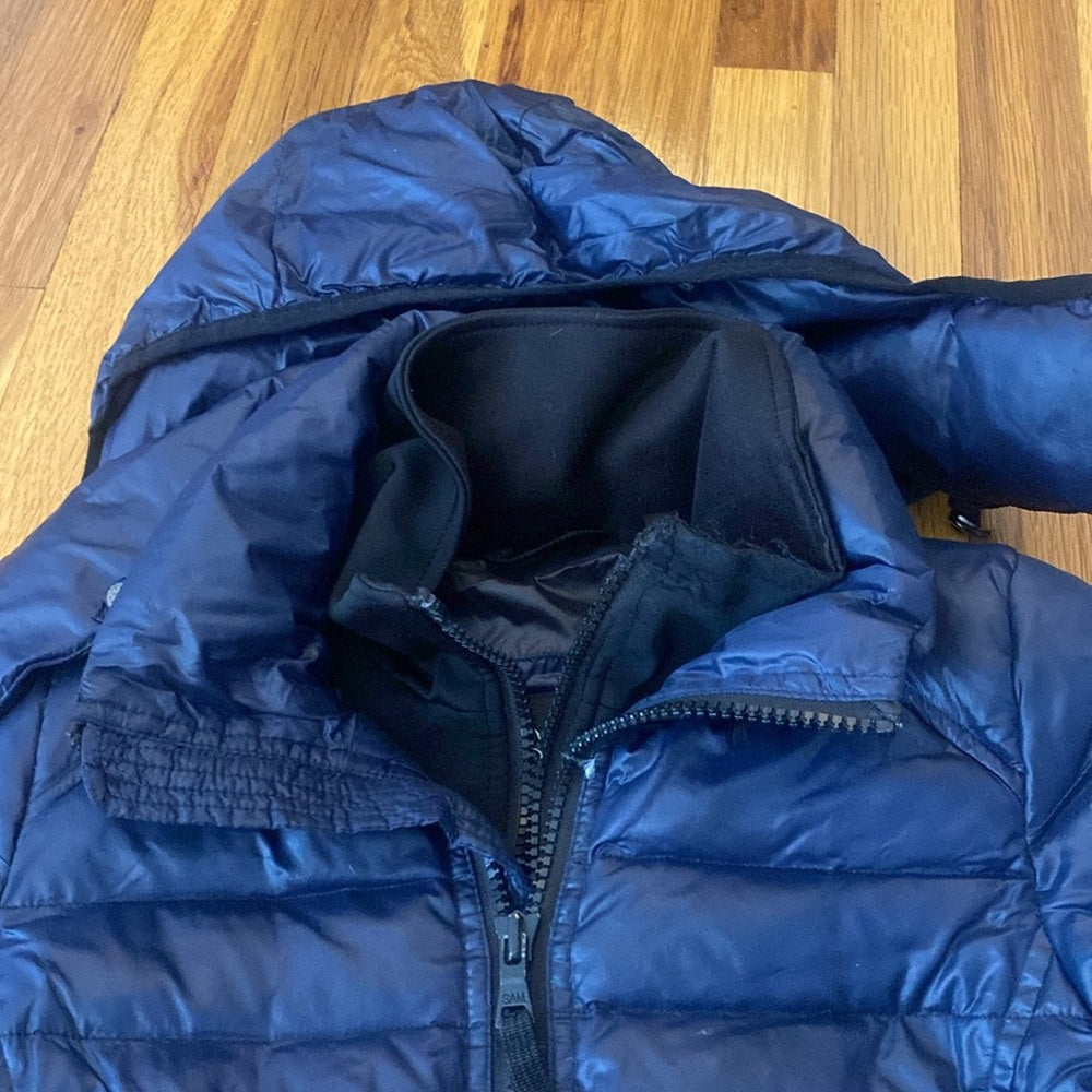 SAM Girls Blue Hooded Puffer Jacket Size 4