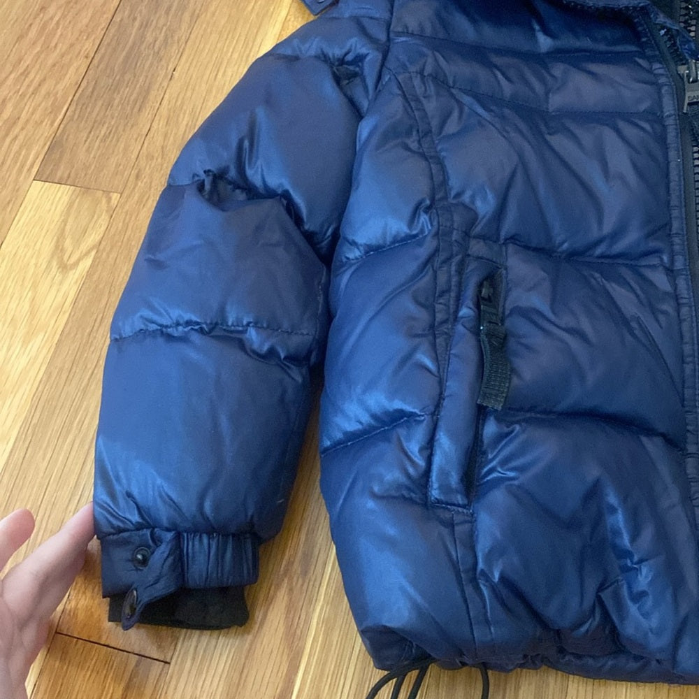 SAM Girls Blue Hooded Puffer Jacket Size 4