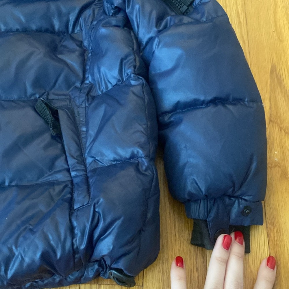 SAM Girls Blue Hooded Puffer Jacket Size 4