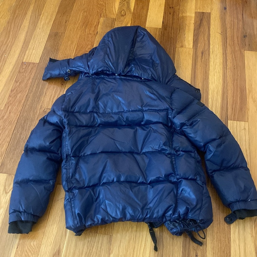 SAM Girls Blue Hooded Puffer Jacket Size 4