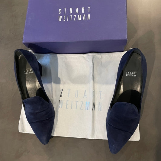 STUART Weitzman Navy Suede Heels Size 9