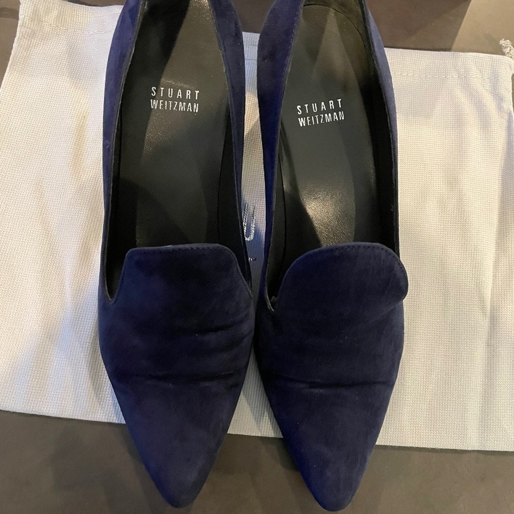 STUART Weitzman Navy Suede Heels Size 9