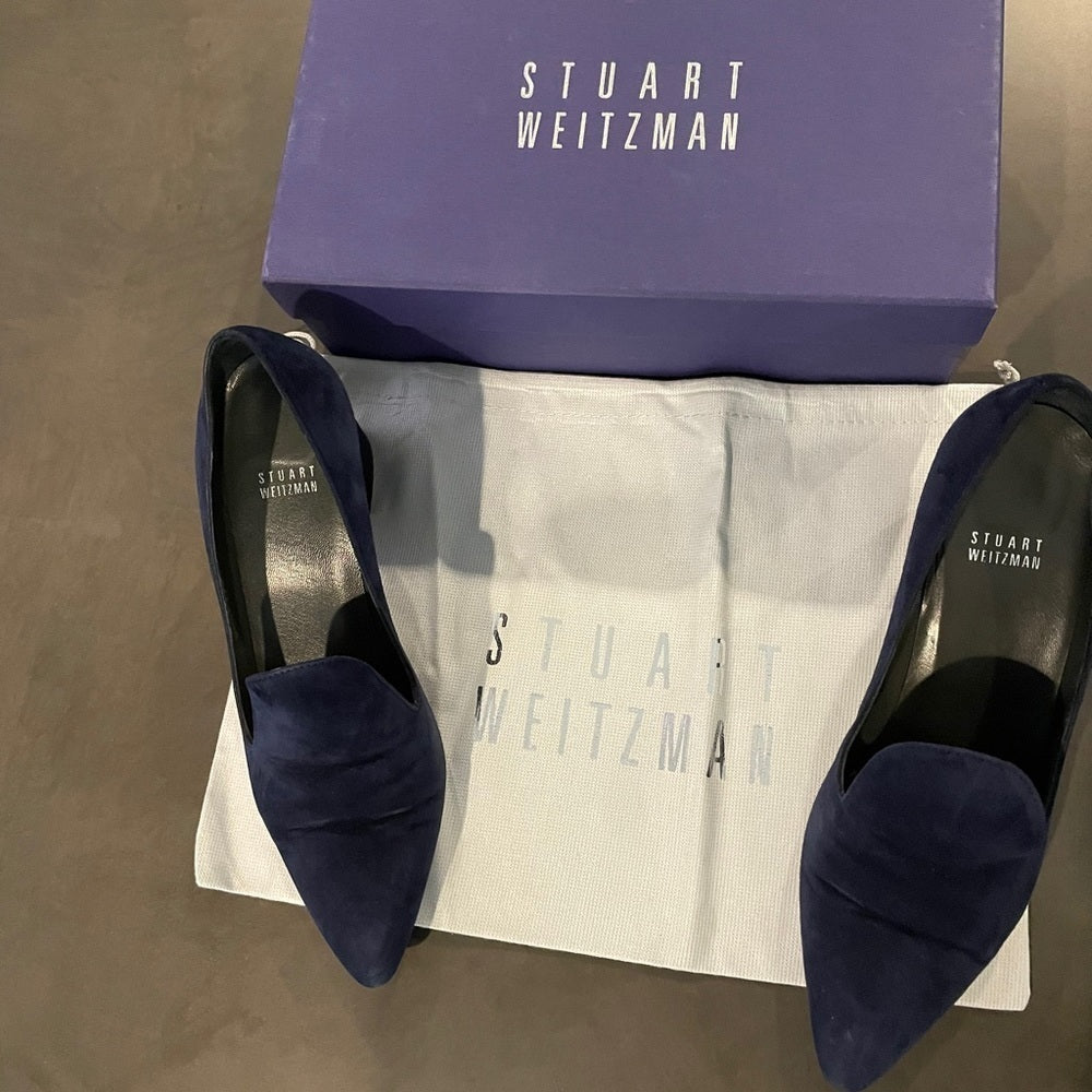 STUART Weitzman Navy Suede Heels Size 9