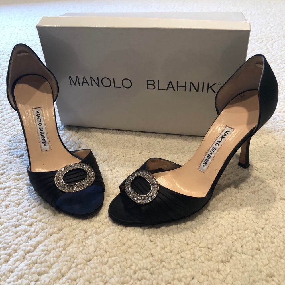 MANOLO Blahnik Black Dress Shoes Size 8