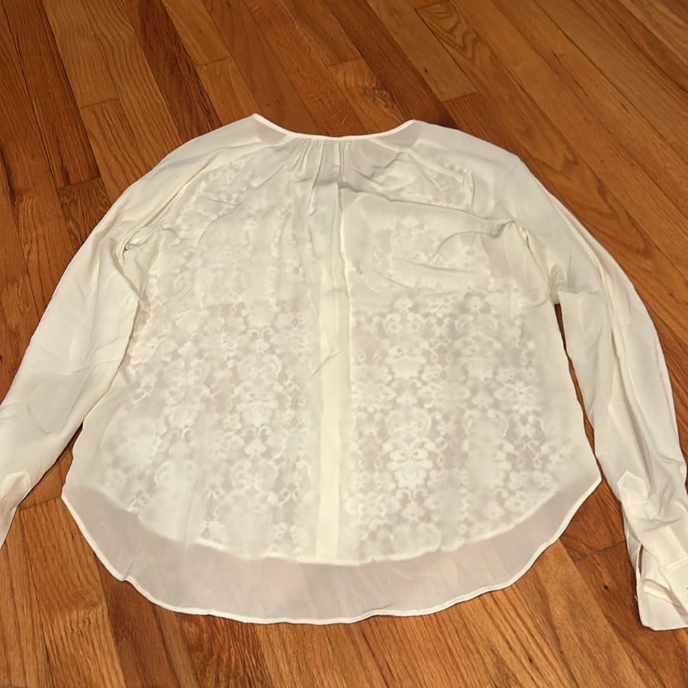 NWT Rebecca Taylor White Lace Blouse Size 2