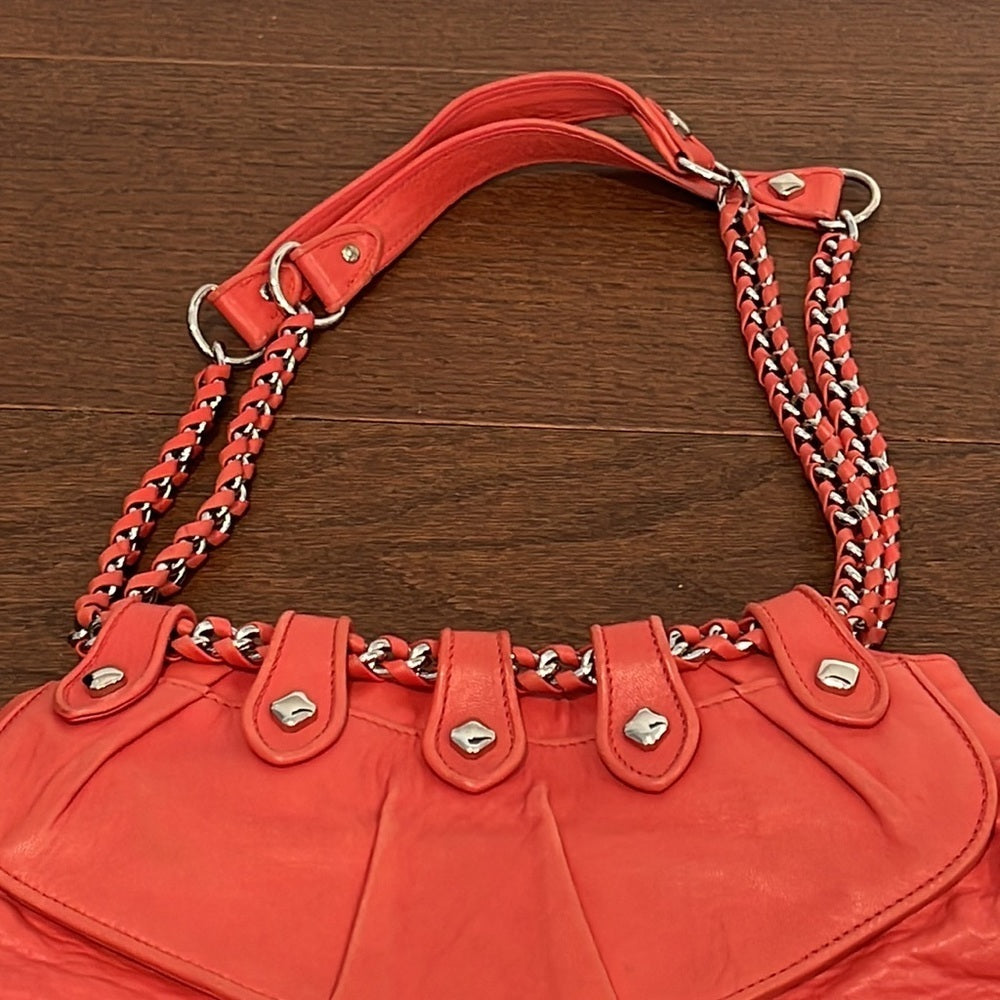 MCM Women’s Peach Leather Shoulder Bag