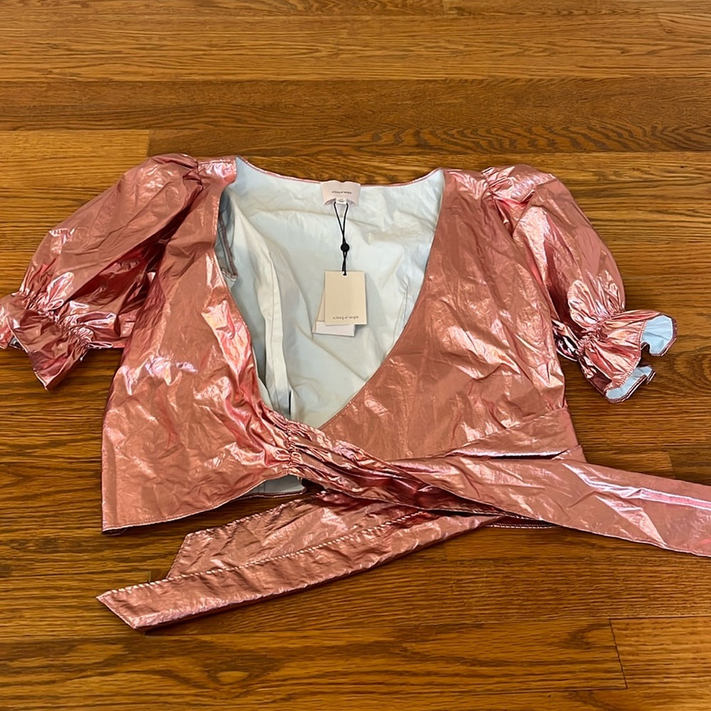 NWT Cinq A Sept Women’s Pink Metallic Top Size XS