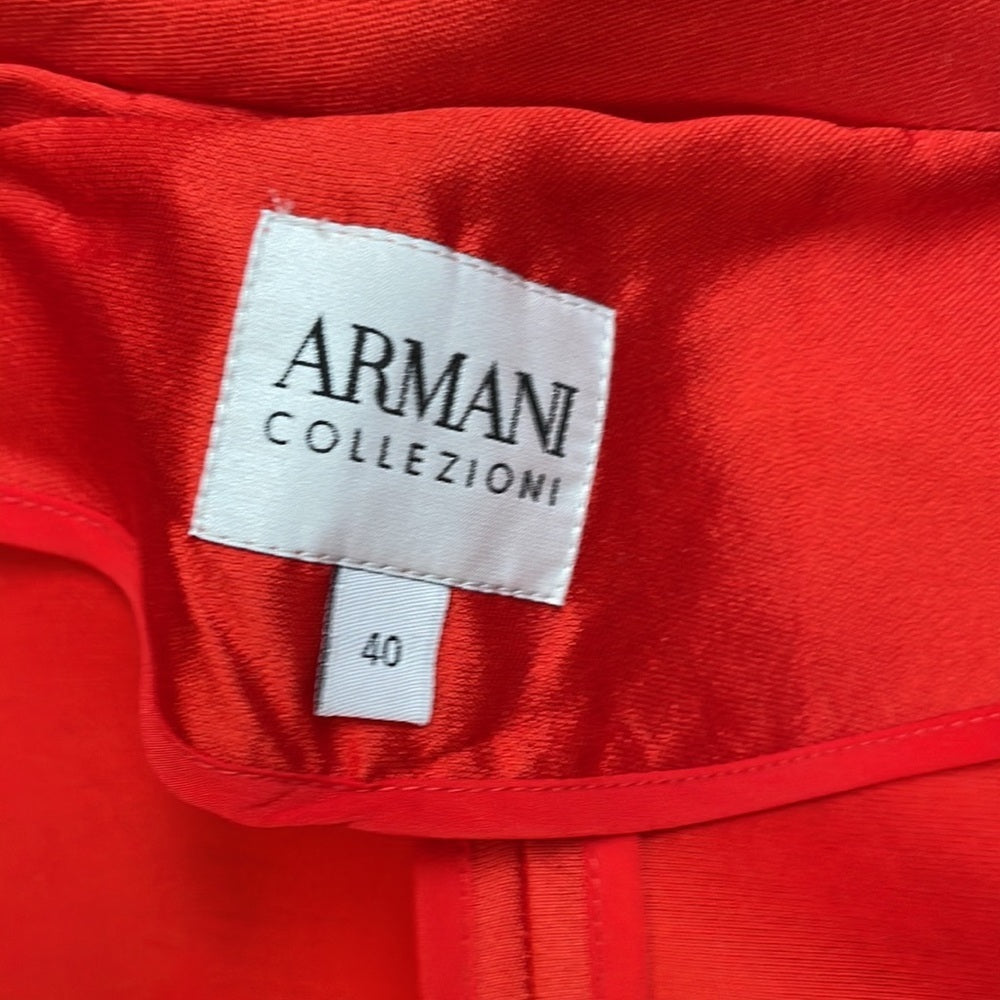 Armani Collection Women’s Red Long Jacket Size 40