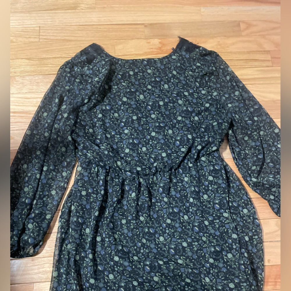 Zara Basic Collection Green Floral Dress Size XL