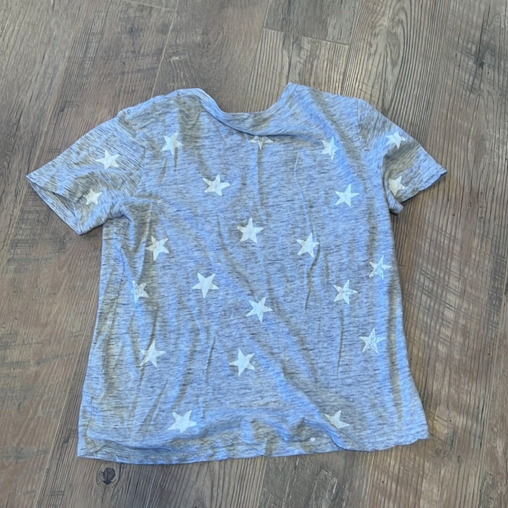 Splendid Woman’s Gray Star Design V-Neck T-Shirt Size Medium