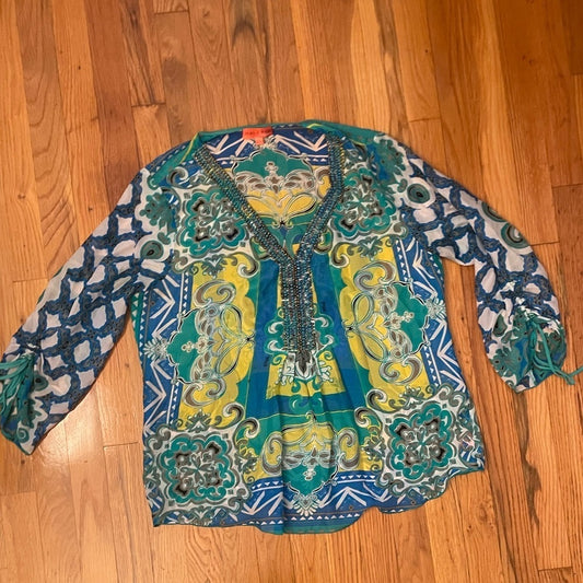 Hale Bob Large Multicolored Beaded Long Sleeve