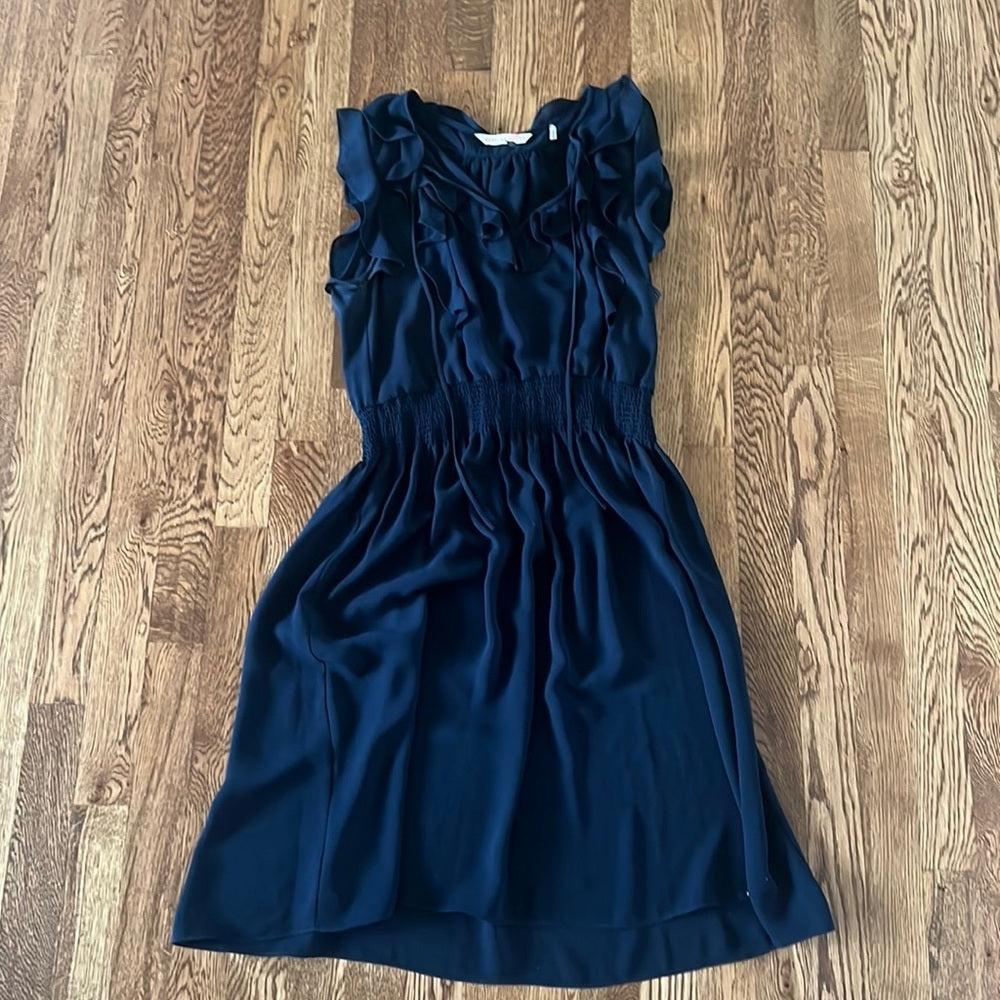 Rebecca Taylor Black Ruffled Armed Dress Size 10