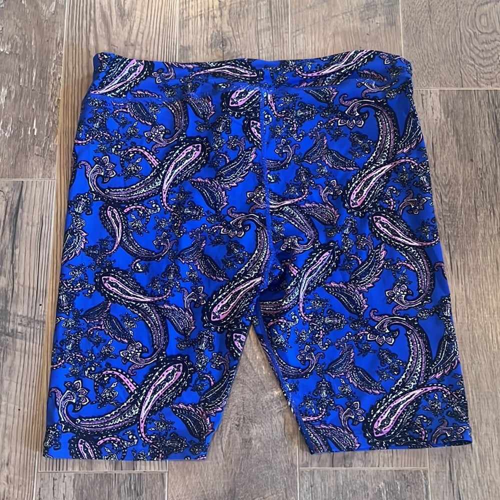 Coolibar Woman’s Blue Swim Shorts With Design Size Extra Large