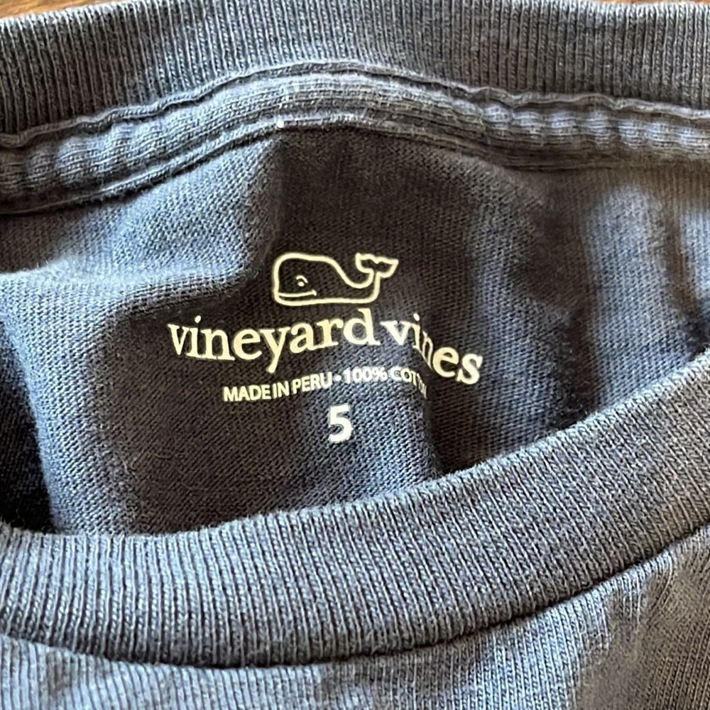 Vineyard Vines Boys Navy Long Sleeve T-Shirt Size 5