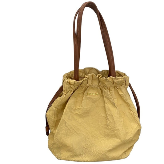 PRADA Yellow Drawstring Napa tote