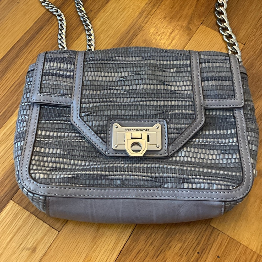 Rebecca Minkoff Gray Textured Shoulder Bag OS