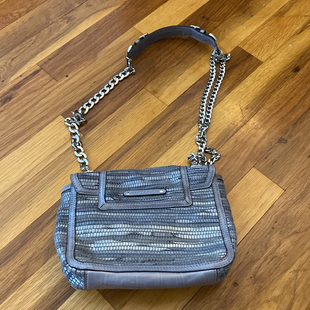 Rebecca Minkoff Gray Textured Shoulder Bag OS