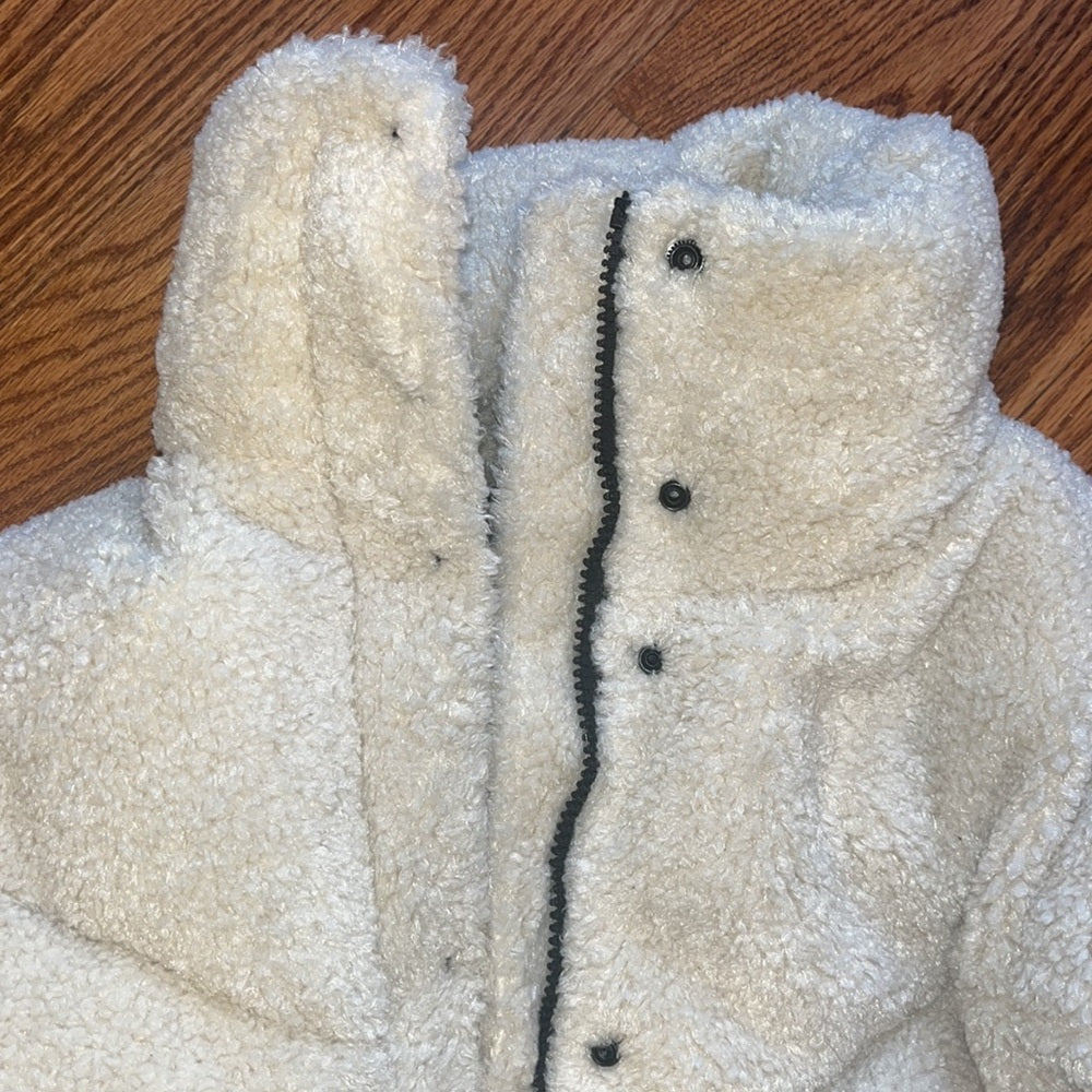 SAM Girls Cream Faux Fur Jacket Size 16