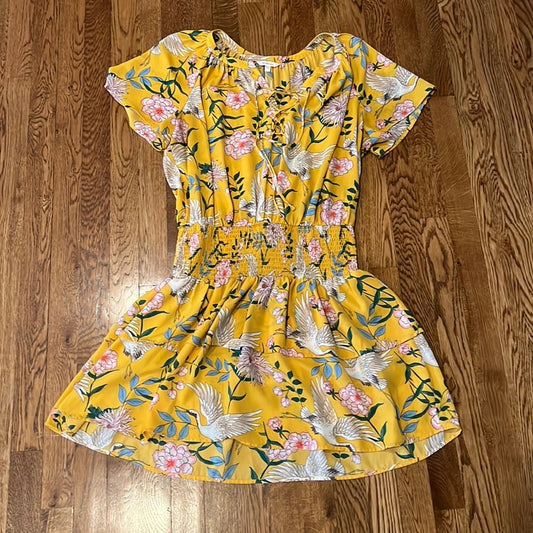 Beltaine Woman’s Yellow Floral Print Dress Size Large