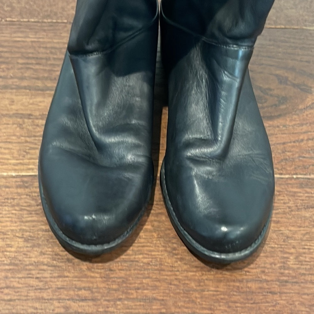 Stuart Weitzman Black Pull On Tall Boots Size 8.5