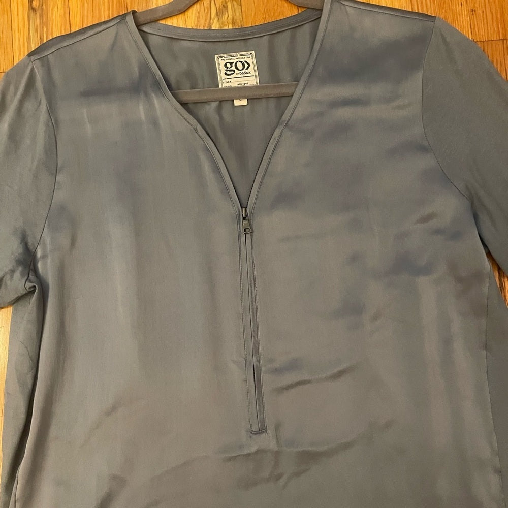 NWT GoSilk Grey Long Sleeve Size Large