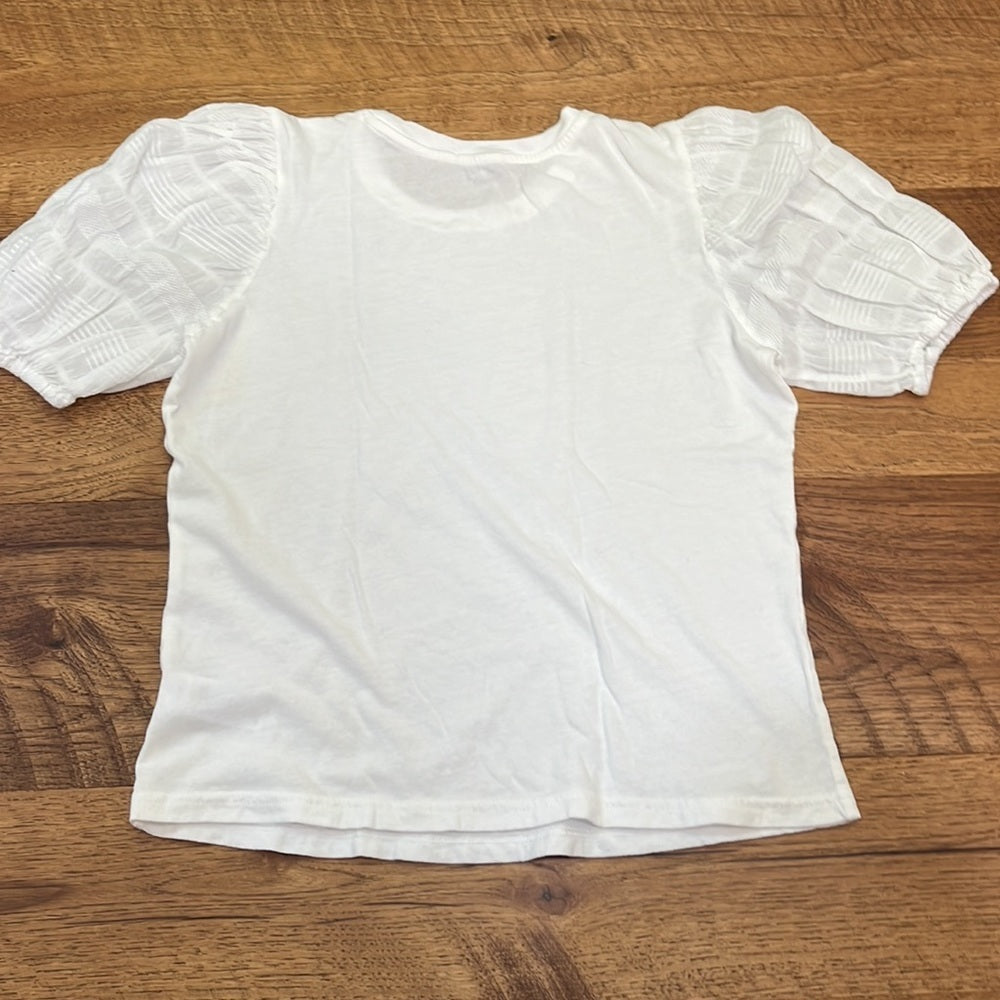 Rails Women’s White Short Sleeve Top with Puffy Sleeves Size S