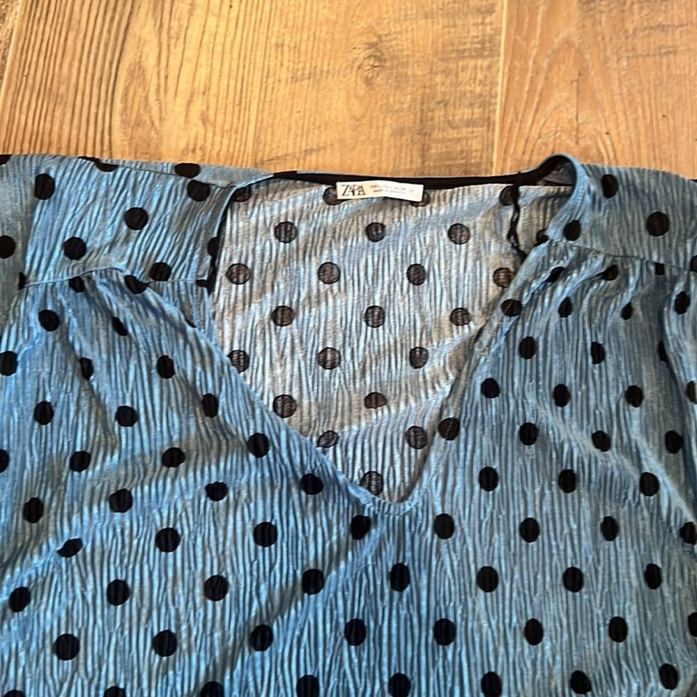 Zara Woman’s Blue Polka Dot Dress Size Large