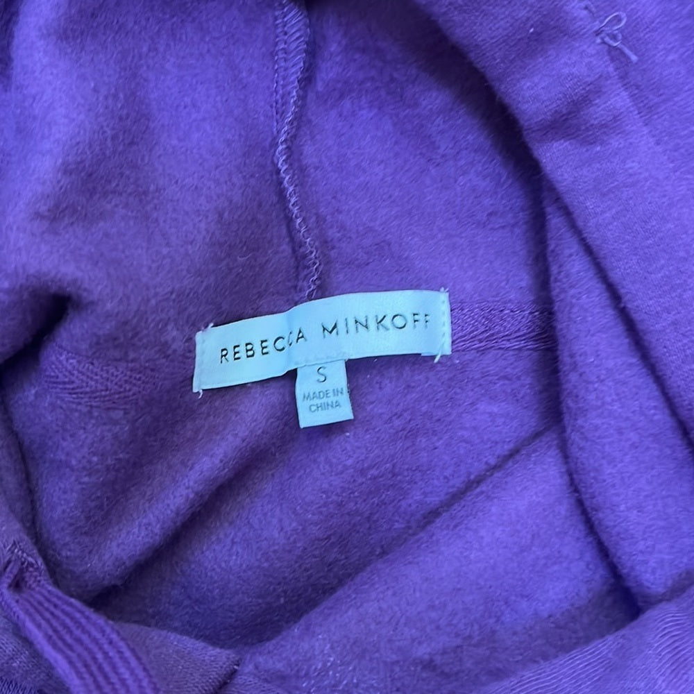 Rebecca Minkoff Women’s Purple Hooded Sweatshirt with Puffy Sleeve Size S