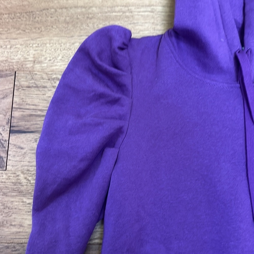 Rebecca Minkoff Women’s Purple Hooded Sweatshirt with Puffy Sleeve Size S