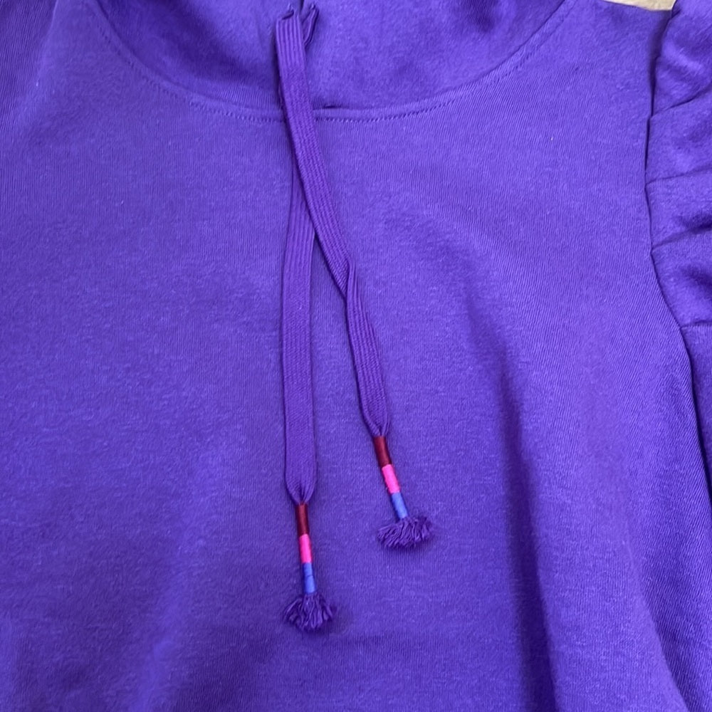 Rebecca Minkoff Women’s Purple Hooded Sweatshirt with Puffy Sleeve Size S