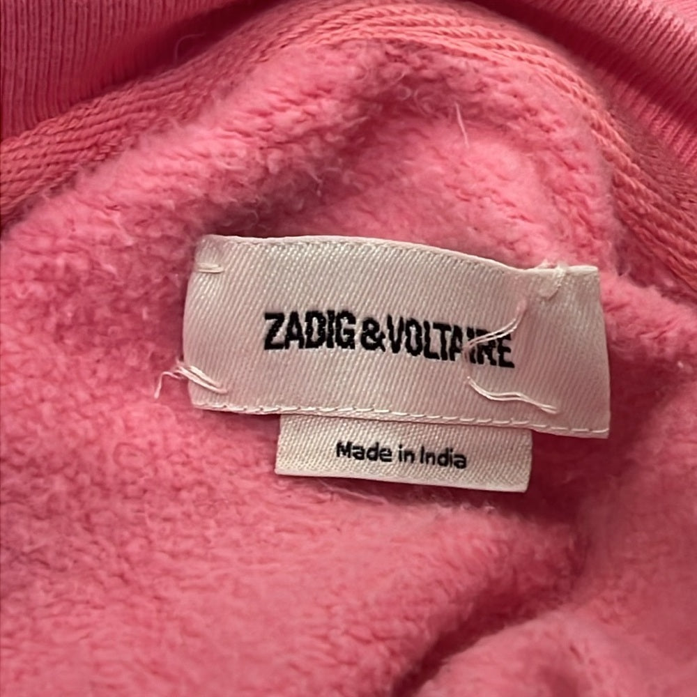 Zadig & Voltaire Women’s Pink Designed Sweatshirt Size Extra Small