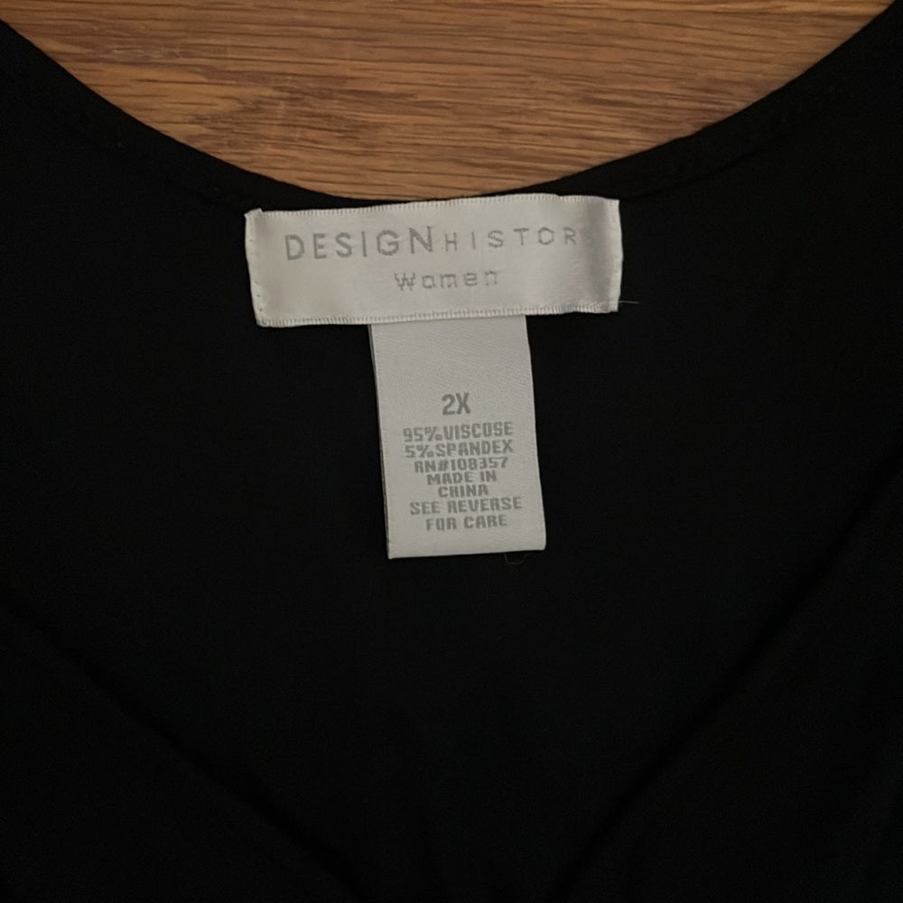 NWT Design History Womens black dress Size 2X