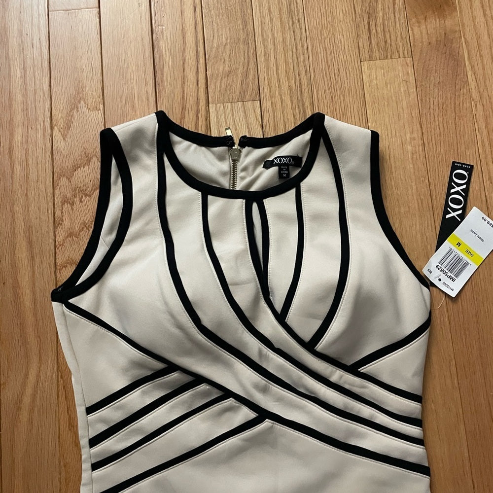 NWT Xoxo White and Black Sleeveless Dress Size Medium