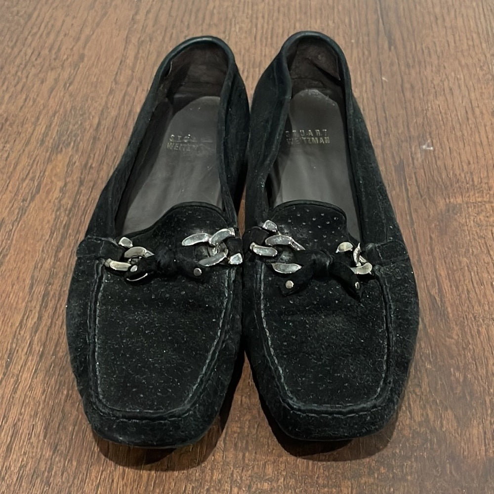 STUART Weitzman Black Suede Women’s Flats Size 8.5 Wide