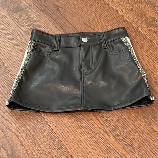 FBZ Black Faux Leather Girls Skirt Size 5