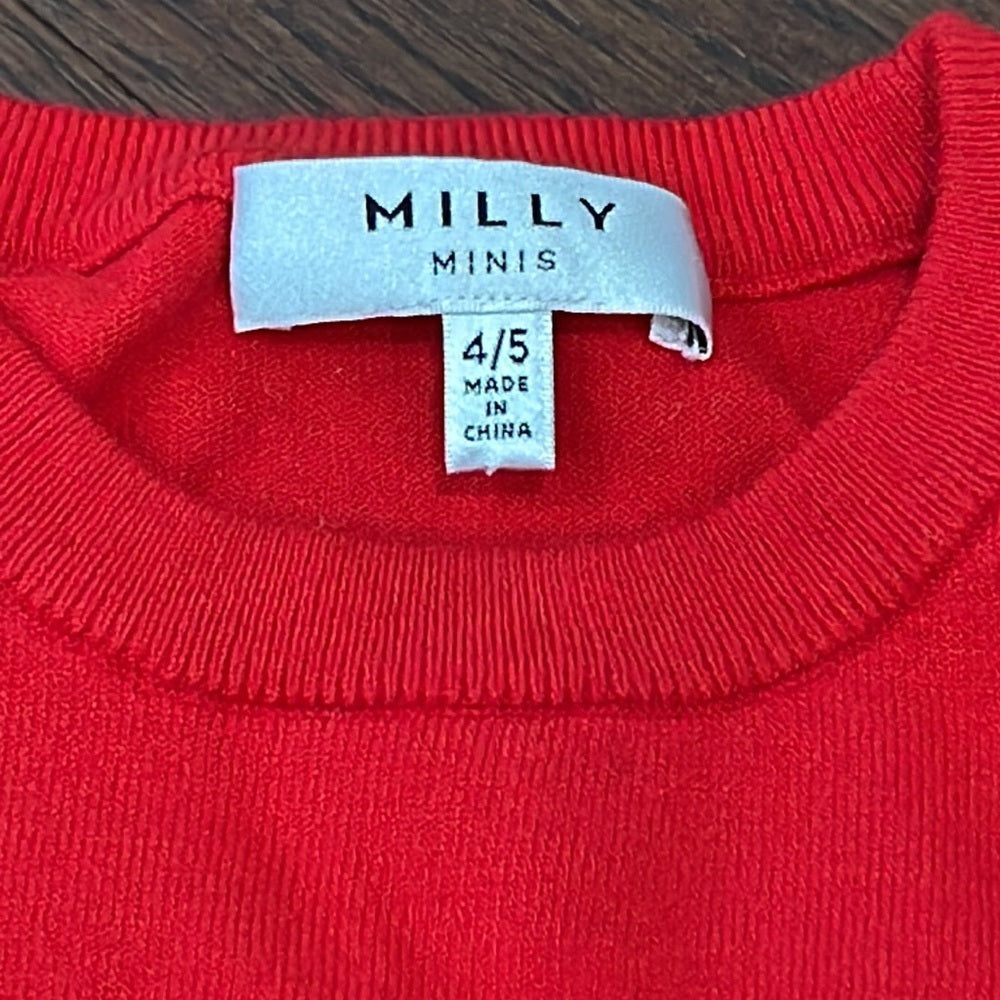 Milly Minis Girls Red Sweater Size 4/5