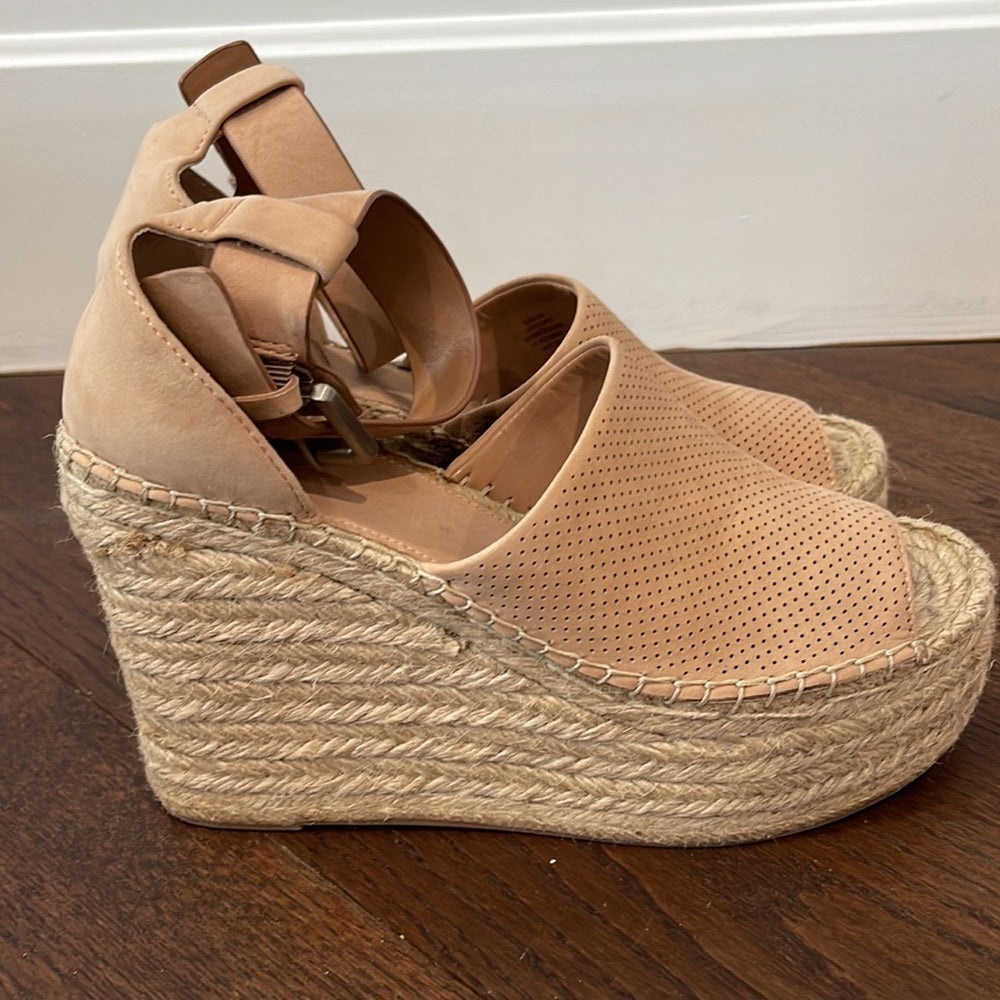 Marc Fisher Tan Suede Wedges Size 8