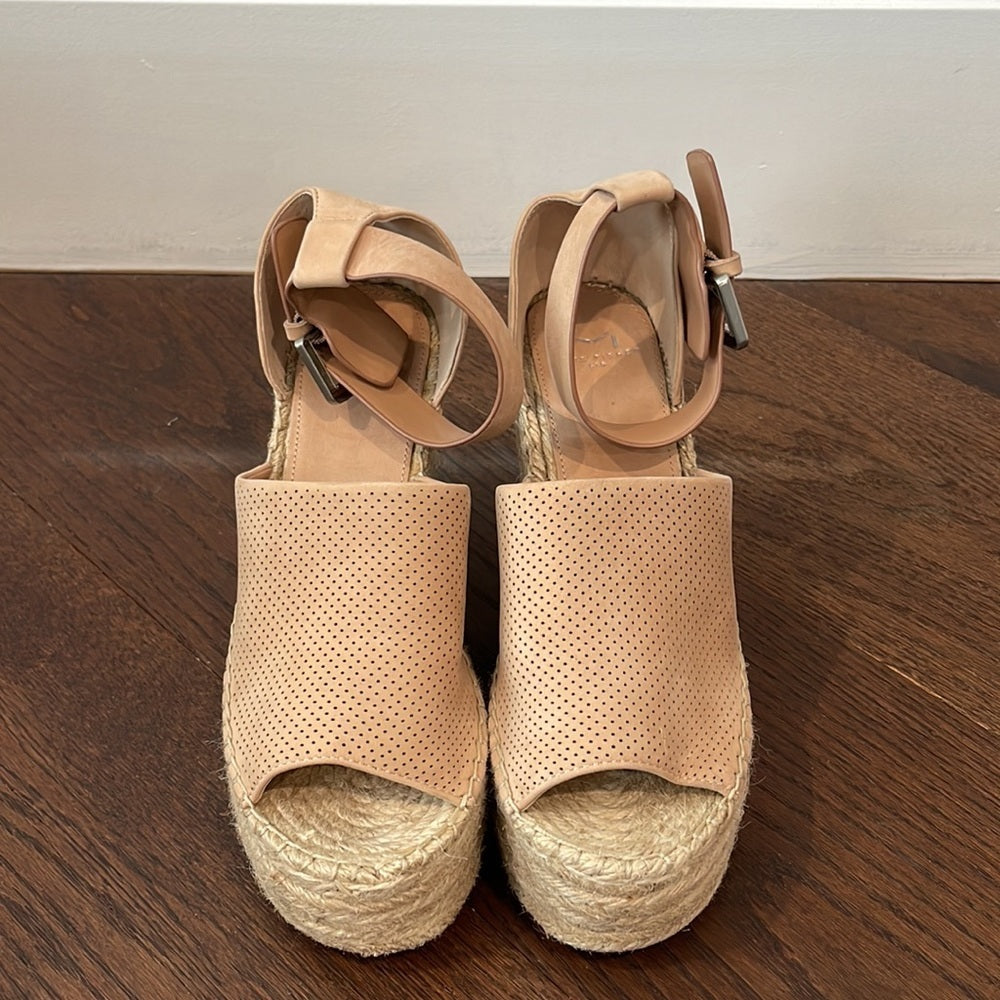 Marc Fisher Tan Suede Wedges Size 8