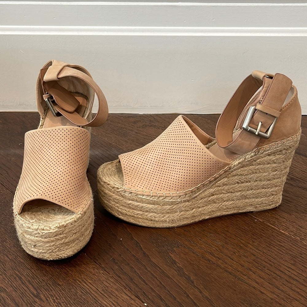 Marc Fisher Tan Suede Wedges Size 8