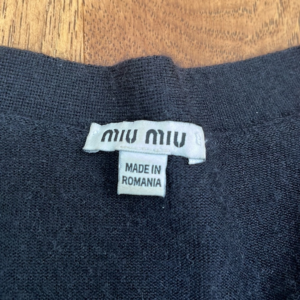 Miu Miu Women’s Black Cardigan Size 44 Size 8