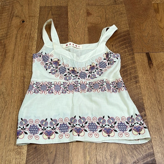 Marni Women’s Cream Printed Tank Size 38 Size 2