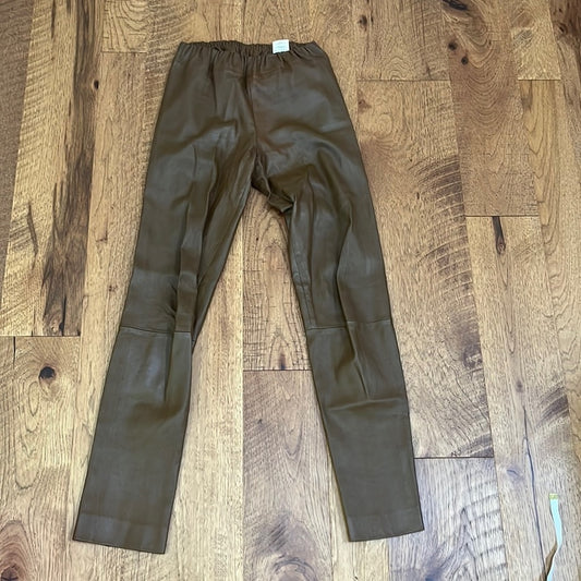 The Row Women’s Brown Leather Pants Size M