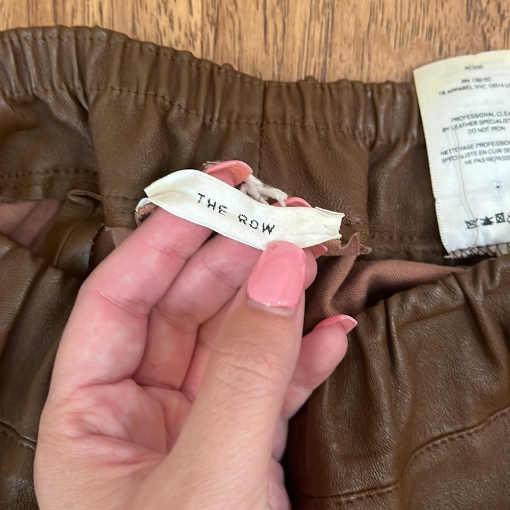 The Row Women’s Brown Leather Pants Size M