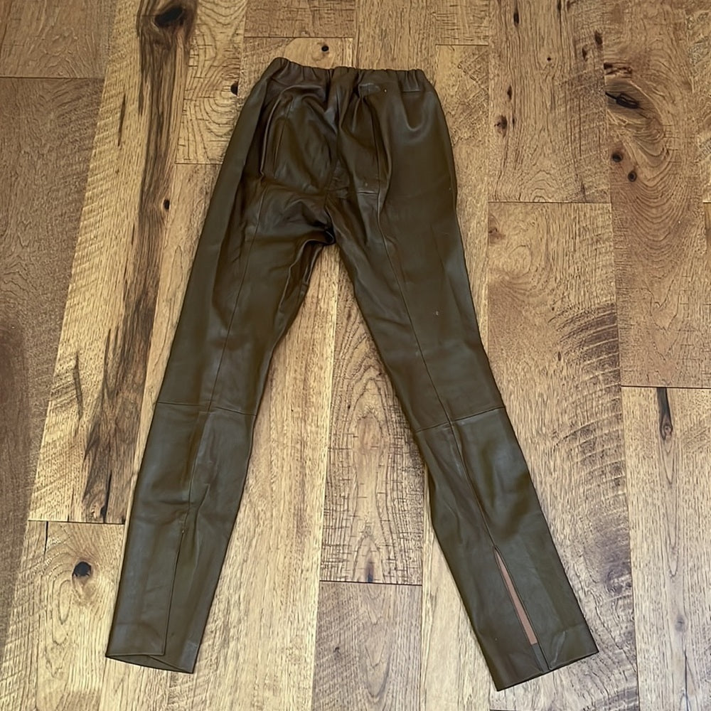 The Row Women’s Brown Leather Pants Size M