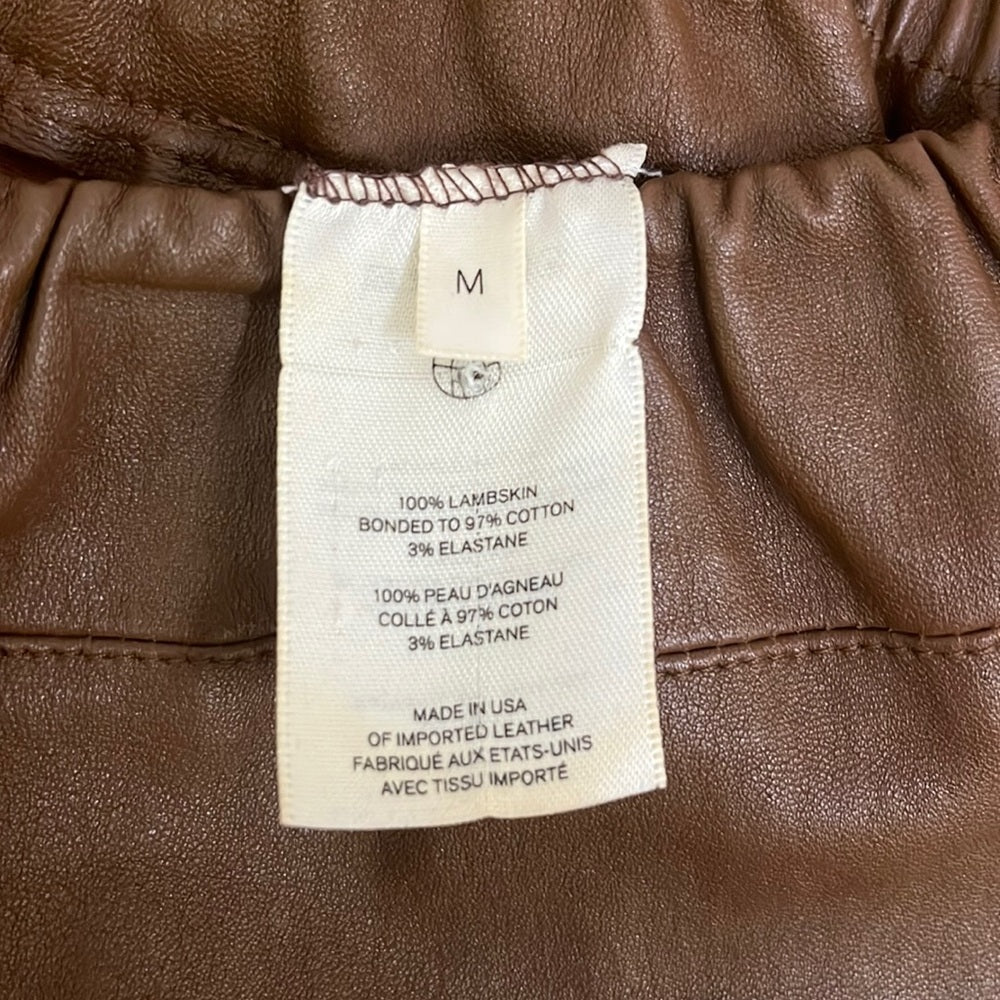 The Row Women’s Brown Leather Pants Size M